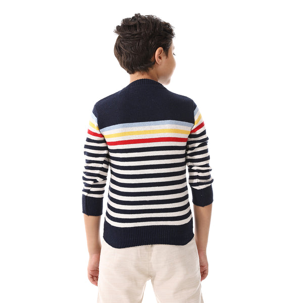 Crew_Neck_Regular_Fit_Boys_Sweater_-_Navy_Blue,_Off_White_&_Red
