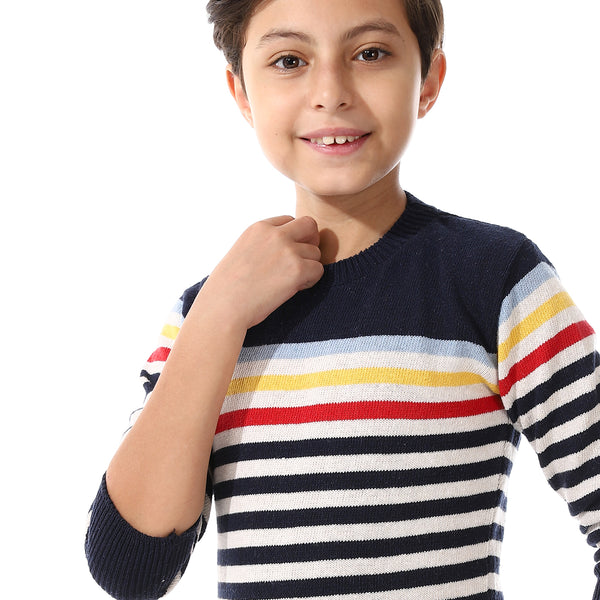 Crew_Neck_Regular_Fit_Boys_Sweater_-_Navy_Blue,_Off_White_&_Red