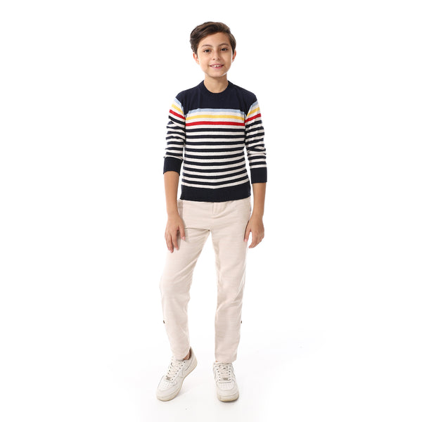 Crew_Neck_Regular_Fit_Boys_Sweater_-_Navy_Blue,_Off_White_&_Red