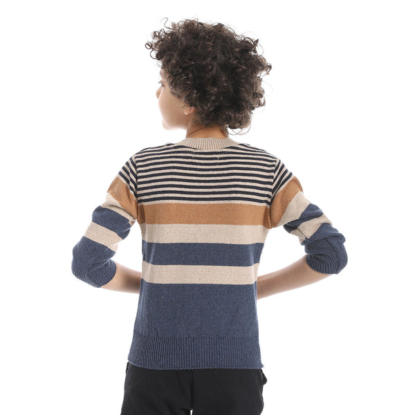 Crew_Neck_Striped_Boys_Pullover_-_Beige_&_Navy_Blue