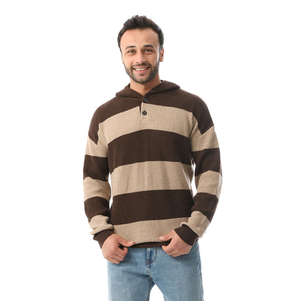 Wide Striped Knitted Pullover