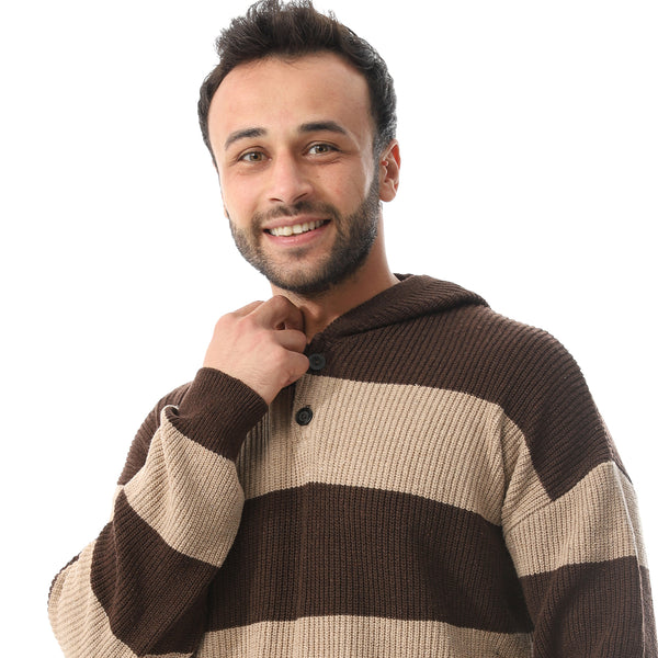 Wide Striped Knitted Pullover