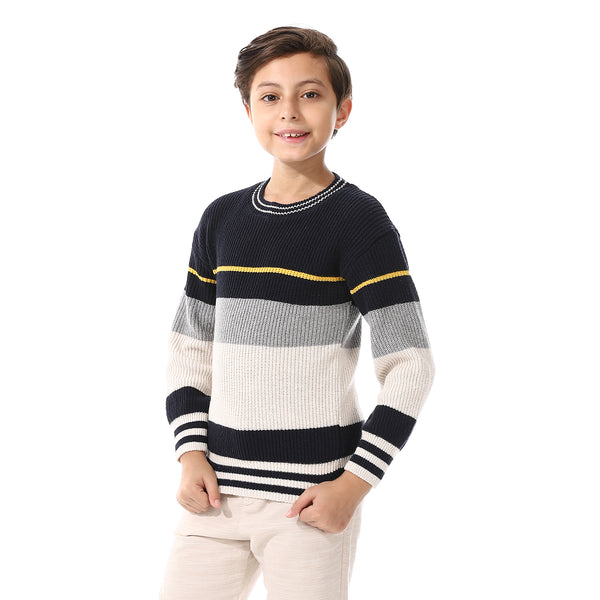 Round_Collar_Long_Sleeve_Boys_Pullover_-_Navy_Blue,_Off_White_&_Grey