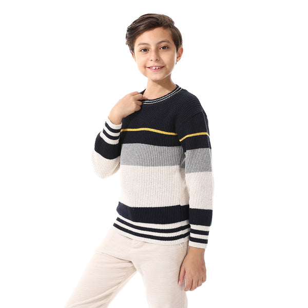 Round_Collar_Long_Sleeve_Boys_Pullover_-_Navy_Blue,_Off_White_&_Grey