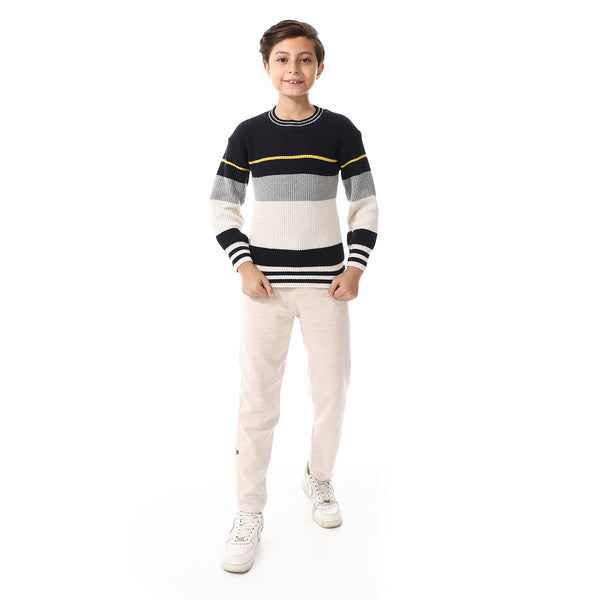 Round_Collar_Long_Sleeve_Boys_Pullover_-_Navy_Blue,_Off_White_&_Grey
