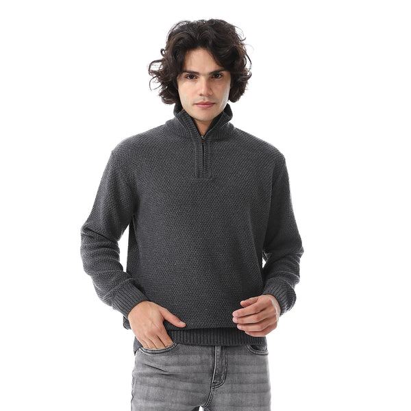 Dark_Grey_Long_Sleeves_Knitted_Sweater