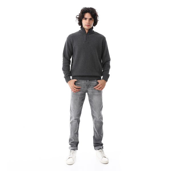 Dark_Grey_Long_Sleeves_Knitted_Sweater