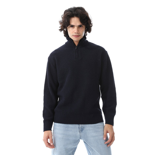 Navy_Blue_Long_Sleeves_Knitted_Sweater