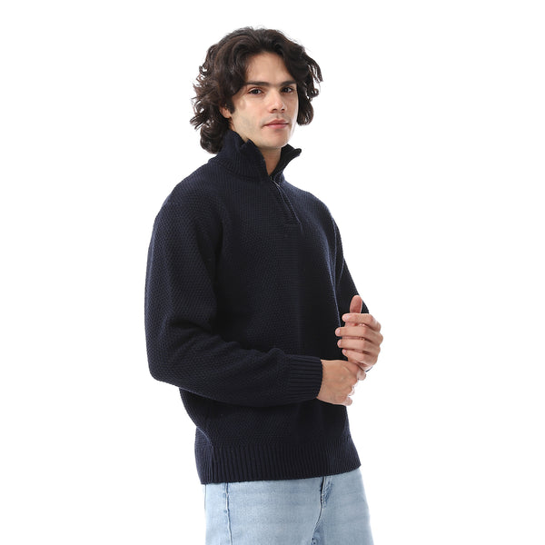 Navy_Blue_Long_Sleeves_Knitted_Sweater