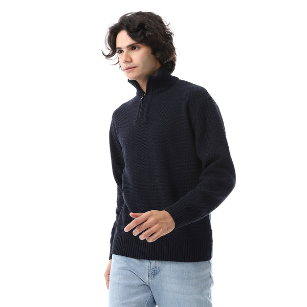 Navy_Blue_Long_Sleeves_Knitted_Sweater