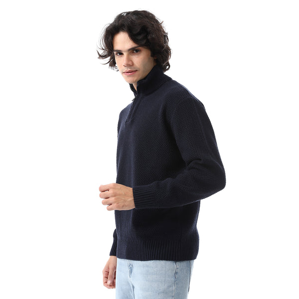 Navy_Blue_Long_Sleeves_Knitted_Sweater