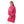 Hot Pink Save Memories Embroidered Pattern Hooded Sweater