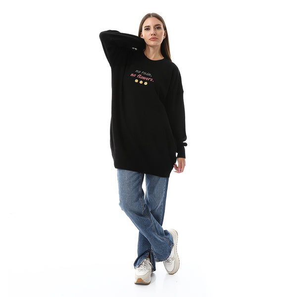 Black Long Sleeves Loose Fit Sweater