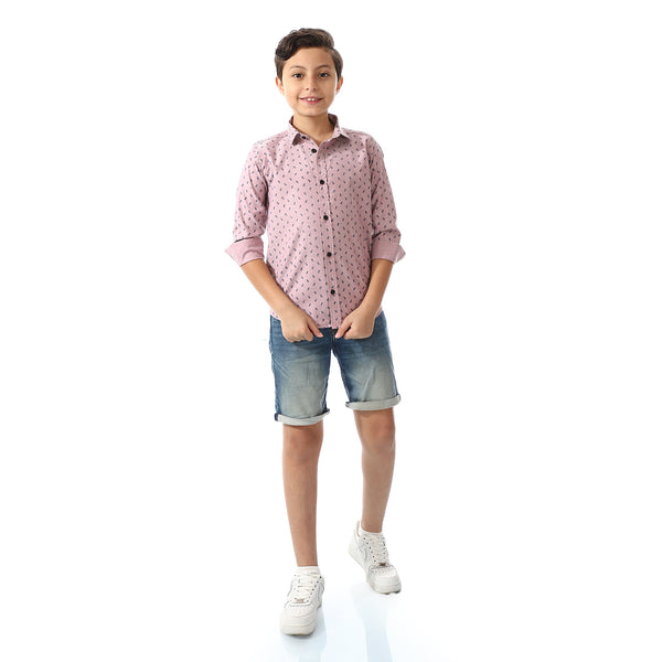 Printed Pattern Long Sleeves Shirt For Boys