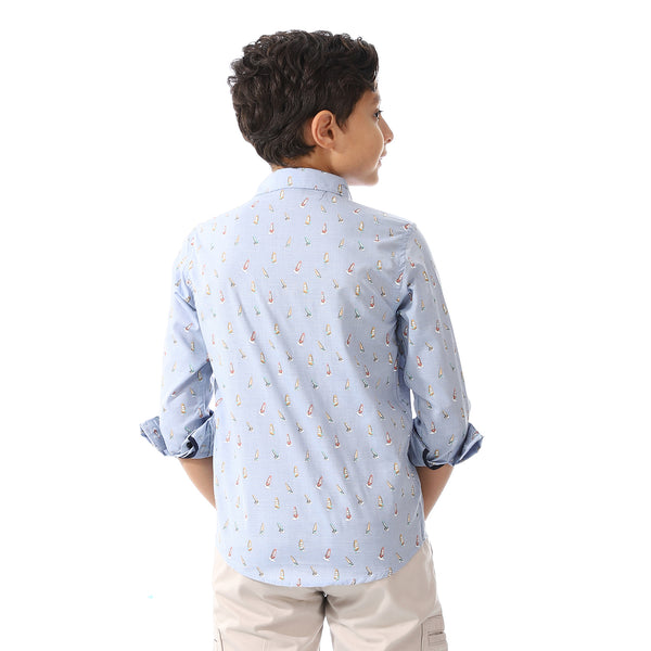 Boys Light Blue Long Sleeves Shirt