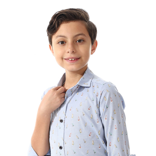 Boys Light Blue Long Sleeves Shirt