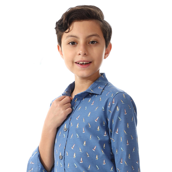 Boys Blue Long Sleeves Shirt