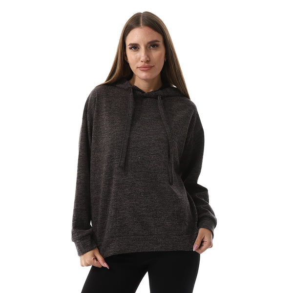 Heather Charcoal Long Sleeves Slip On Hoodie
