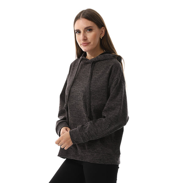 Heather Charcoal Long Sleeves Slip On Hoodie
