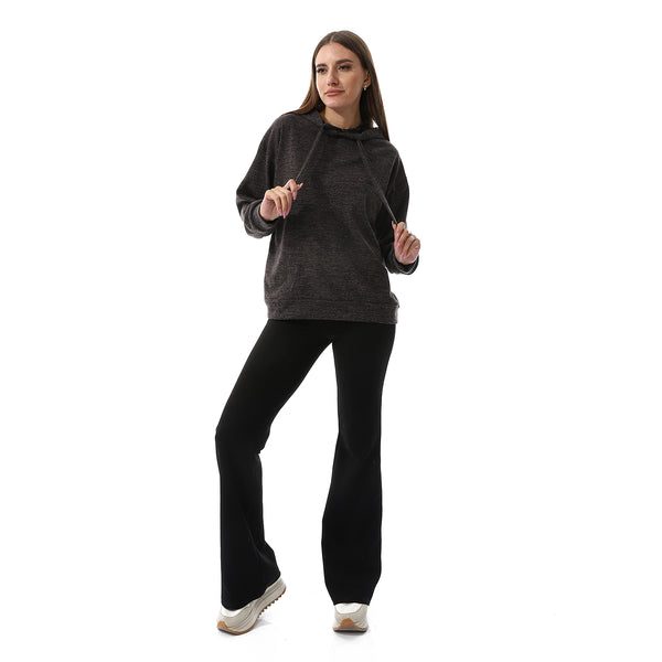 Heather Charcoal Long Sleeves Slip On Hoodie