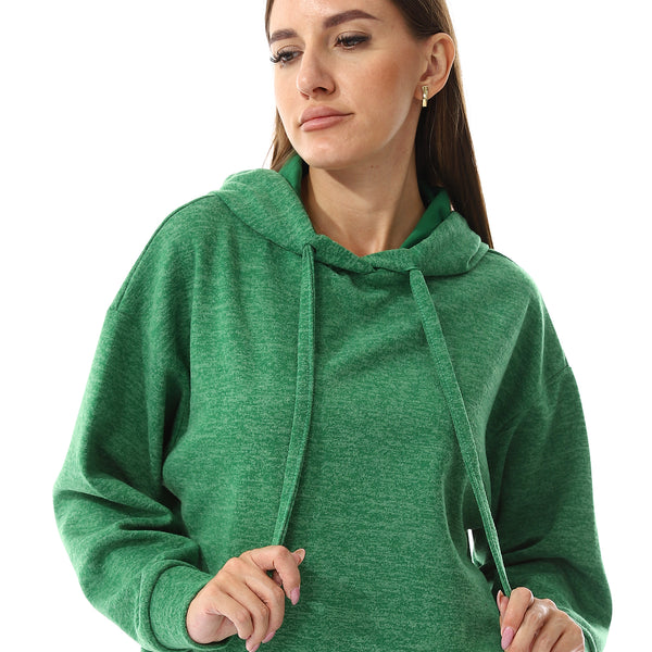 Heather Green Long Sleeves Slip On Hoodie