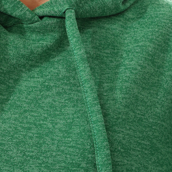 Heather Green Long Sleeves Slip On Hoodie