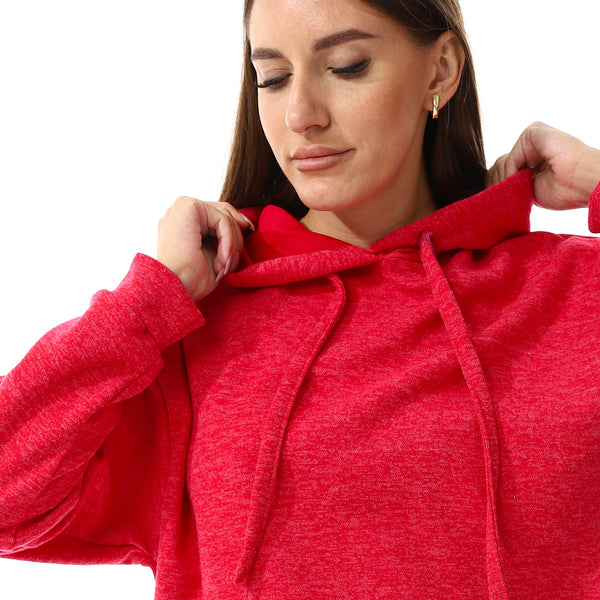Heather Fuchsia Long Sleeves Slip On Hoodie