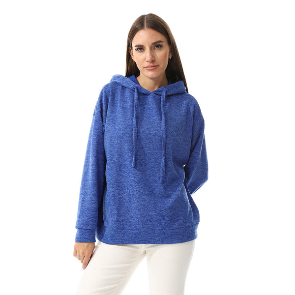 Heather Royal Blue Long Sleeves Slip On Hoodie