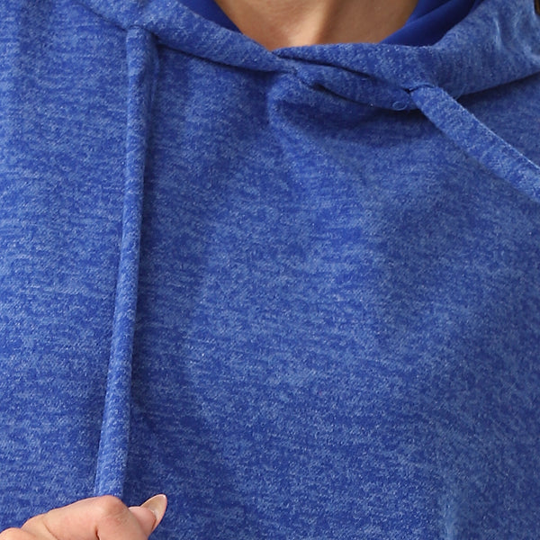 Heather Royal Blue Long Sleeves Slip On Hoodie
