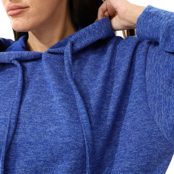 Heather Royal Blue Long Sleeves Slip On Hoodie