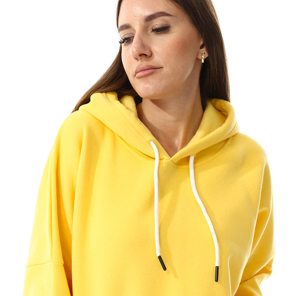 Long Sleeves Fleece Hoodie - Yellow