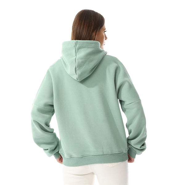 Long Sleeves Fleece Hoodie - Mint Green
