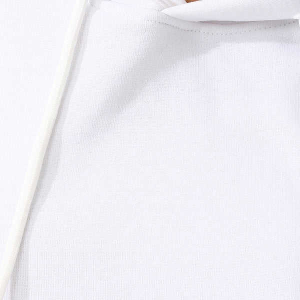Long Sleeves Fleece Hoodie - White