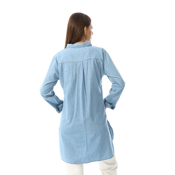 Light Blue Long Sleeves Denim Shirt