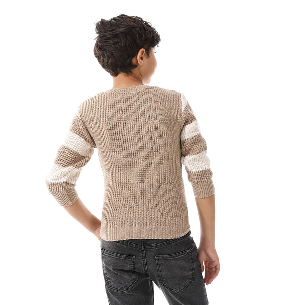 Off_White_And_Beige_Wide_Stripes_Slip_On_Boys_Pullover