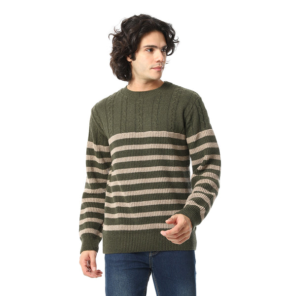 Long_Sleeves_Round_Neck__Sweater_-_Beige_&_Olive