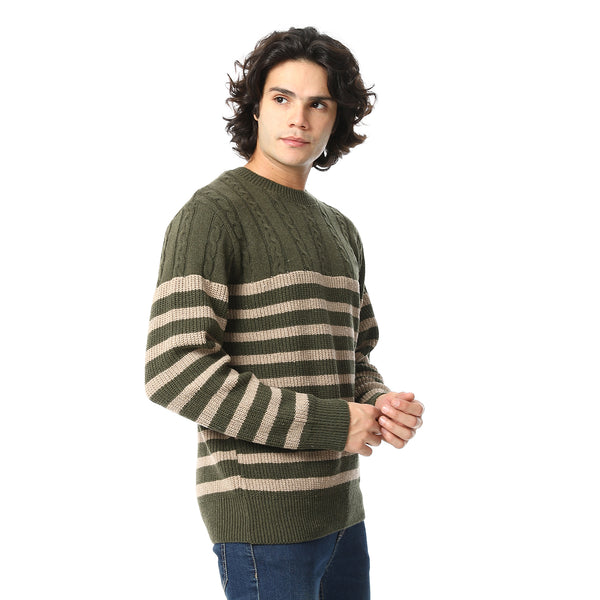 Long_Sleeves_Round_Neck__Sweater_-_Beige_&_Olive
