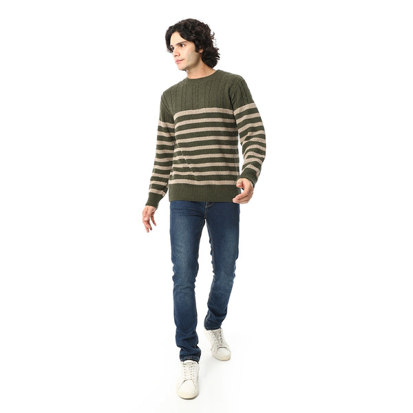 Long_Sleeves_Round_Neck__Sweater_-_Beige_&_Olive