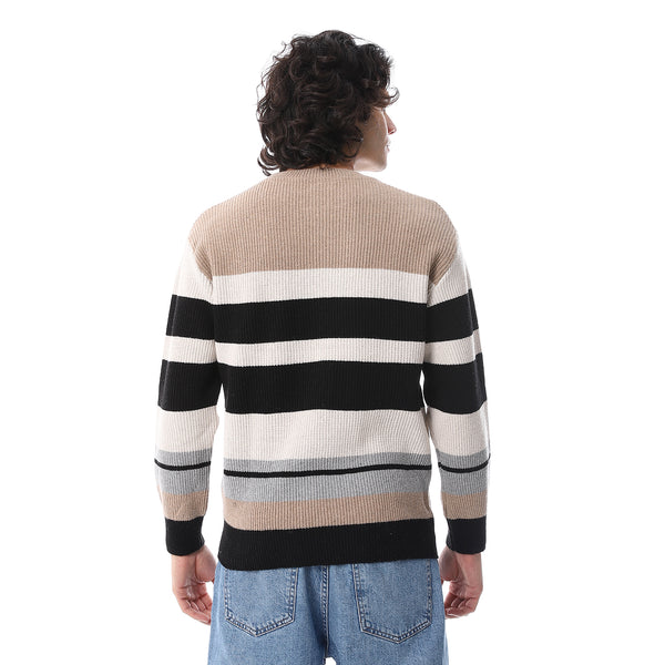 _Striped_Knitted_Round_Neck_Pullover