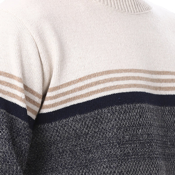 Round_Ribbed_Neck_Striped_Pullover