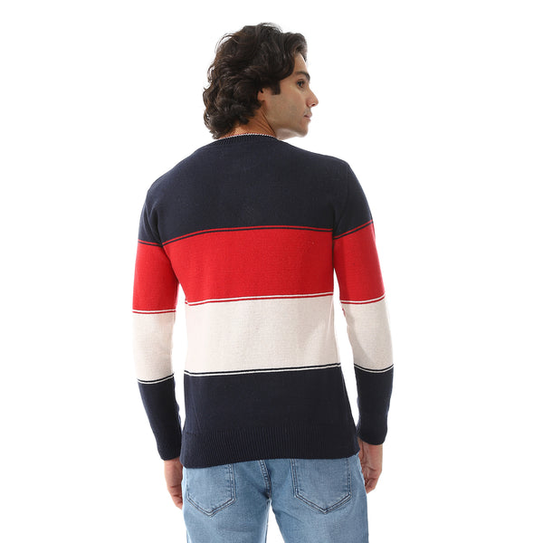 Long Sleeves Slip On Pullover - Red, Black, Navy Blue & Off White