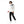 Zipper Knitted Long Sleeves Sweater - White & Grey