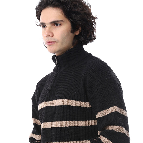 Stylish_Striped_Pullover_With_Zipper_Neck