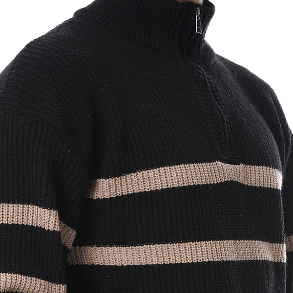 Stylish_Striped_Pullover_With_Zipper_Neck