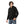 Upper Zipper Through Long Sleeves Pullover - Black