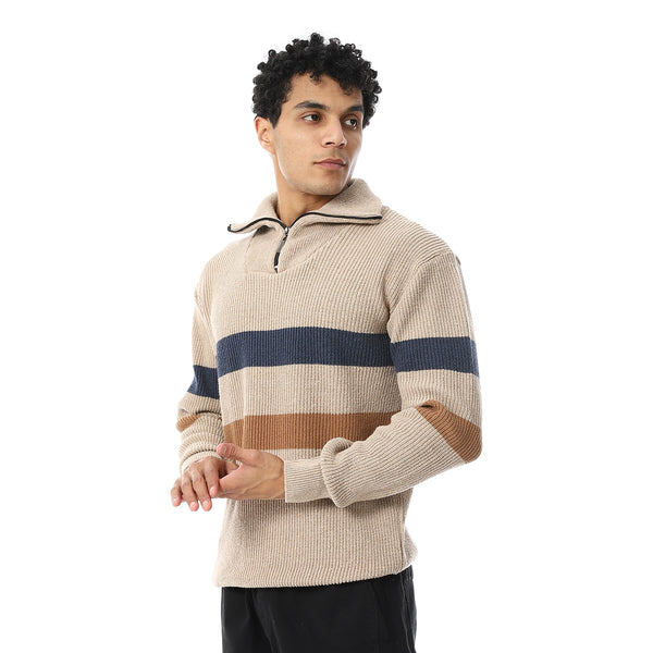 Wide_Striped_Zipped_Pullover_-_Beige,_Navy_Blue_&_Brown