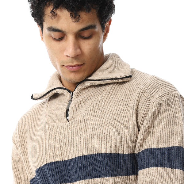 Wide_Striped_Zipped_Pullover_-_Beige,_Navy_Blue_&_Brown