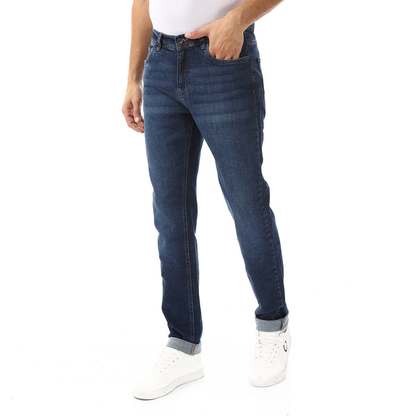 Slim Fit Plain Blue Jeans