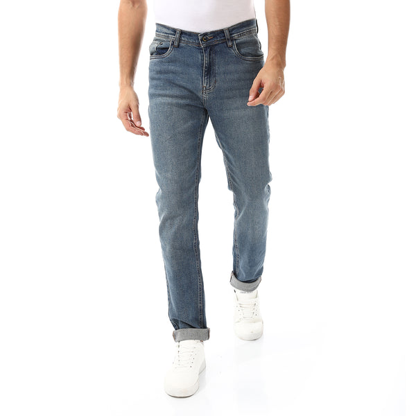 Slim Fit Plain Blue Jeans