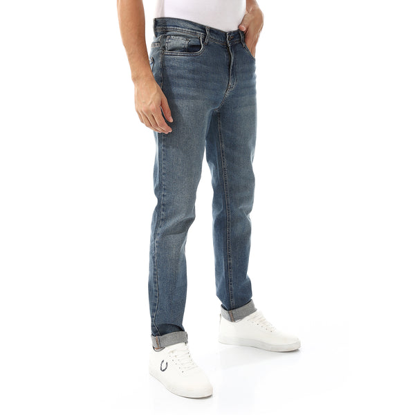 Slim Fit Plain Blue Jeans